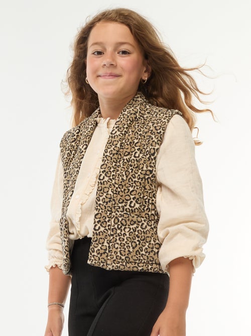 Gilet matelassé léopard sans manches - Kiabi