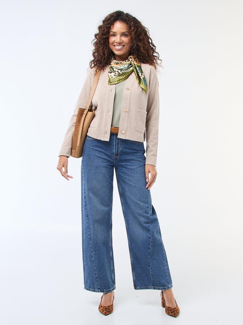 Gilet met goudkleurige knoopsluiting Bruin - Kiabi