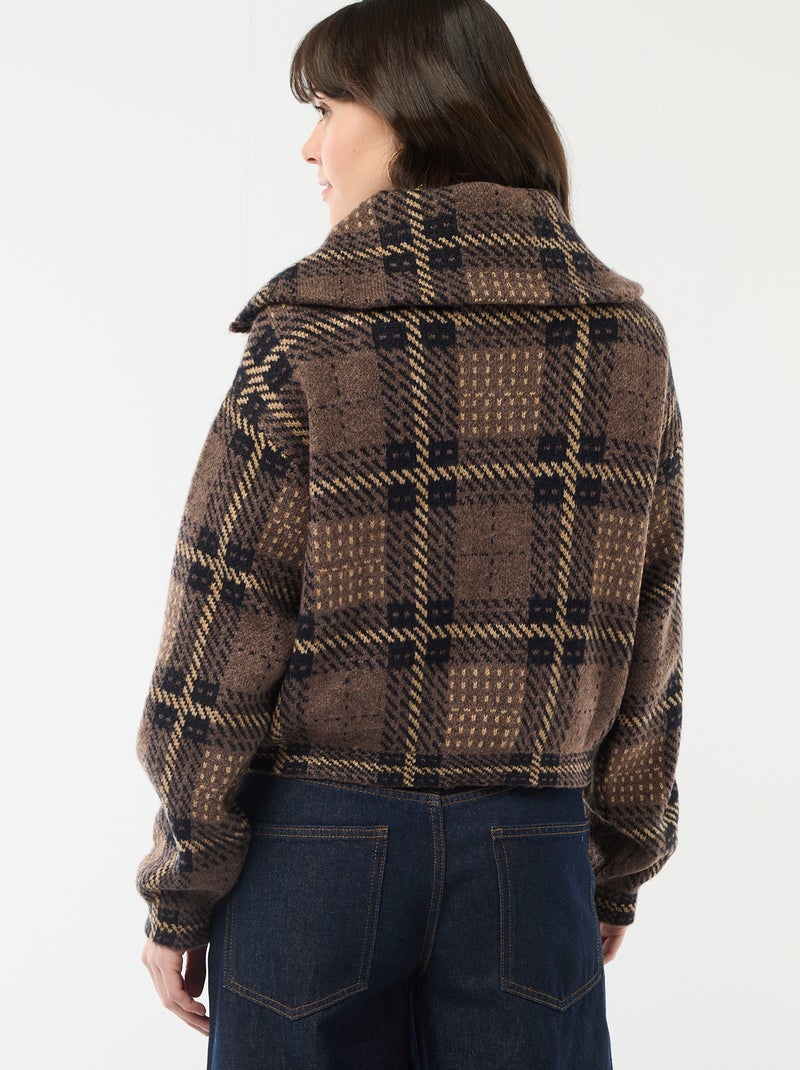 Gilet met opstaande kraag Bruin - Kiabi