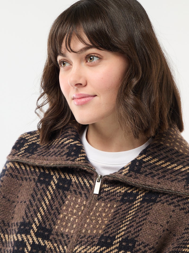 Gilet met opstaande kraag Bruin - Kiabi