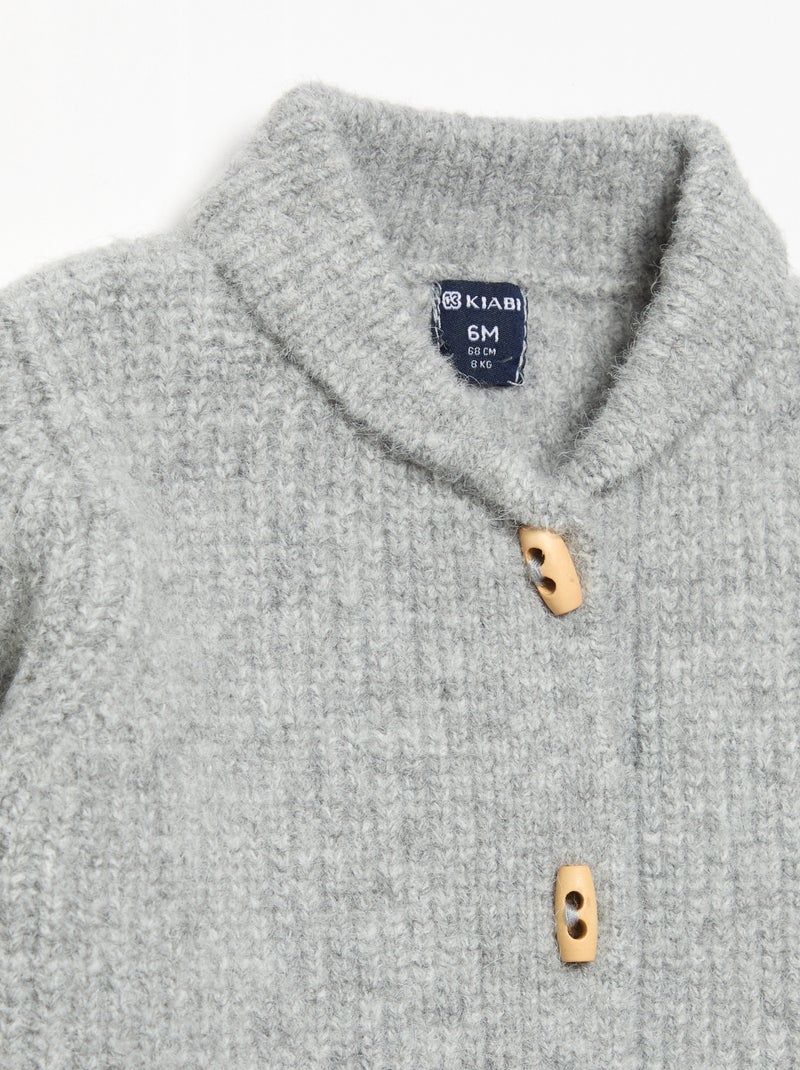 Gilet met sjaalkraag Grijs - Kiabi