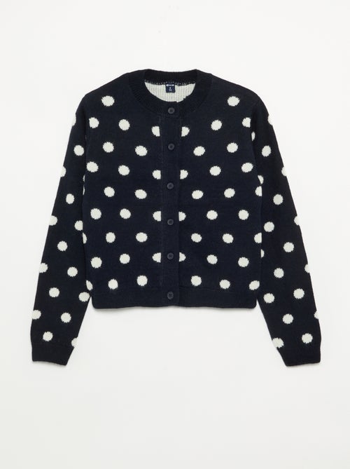 Gilet met stippen en lange mouwen - Kiabi
