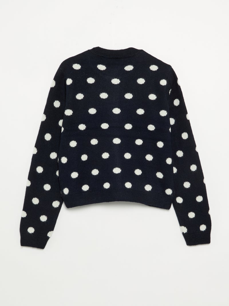 Gilet met stippen en lange mouwen Blauw - Kiabi