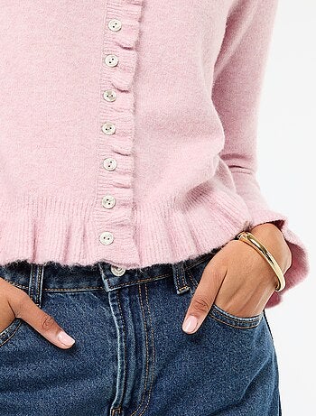 Gilet mouliné avec détails ondulés