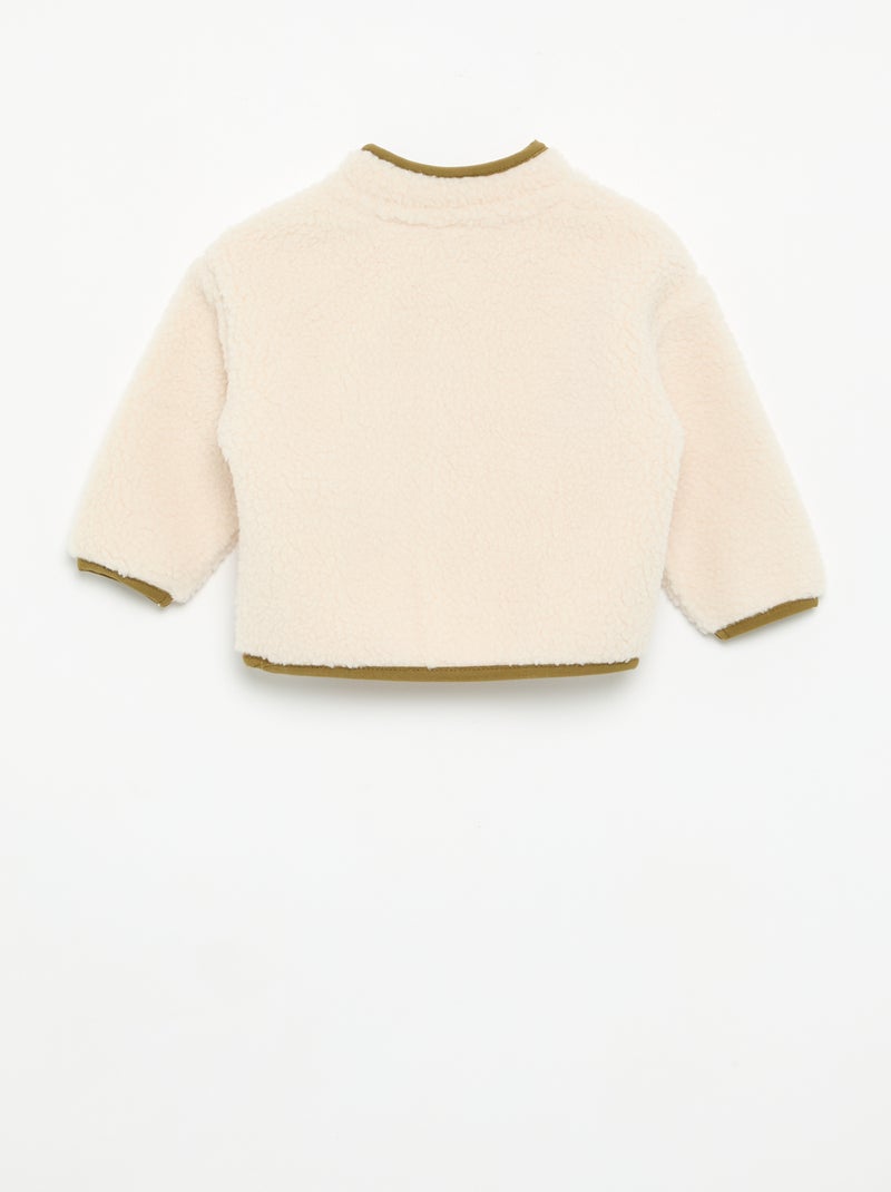 Gilet moutonné à manches longues Beige - Kiabi