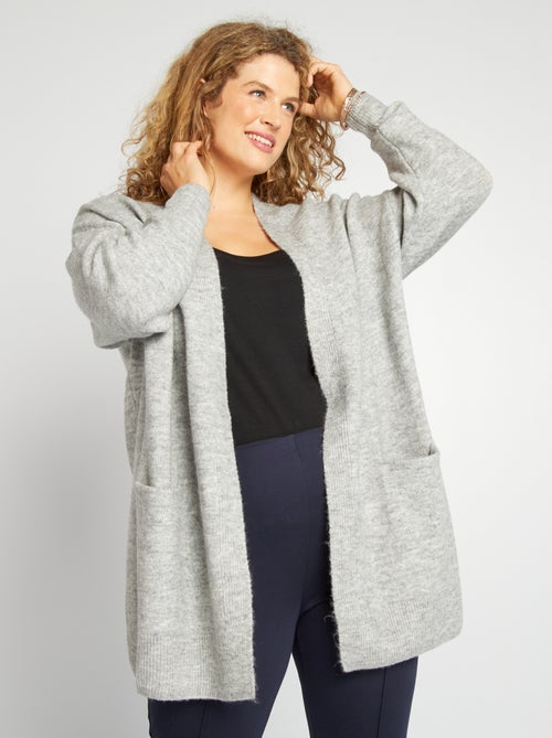 Gilet ouvert avec laine - Kiabi