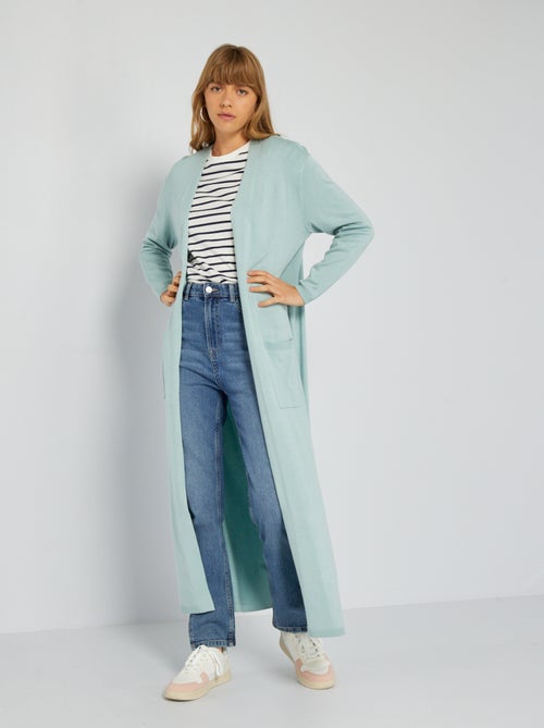 Gilet ouvert long en viscose fluide - Kiabi