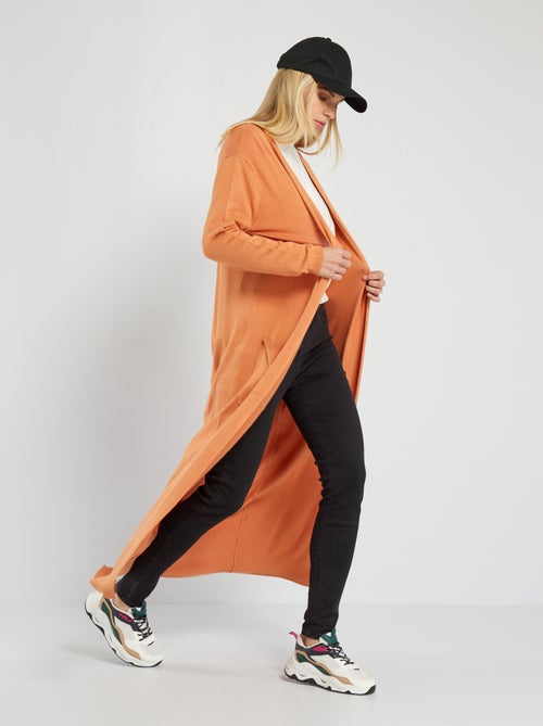 Gilet ouvert long en viscose fluide - Kiabi