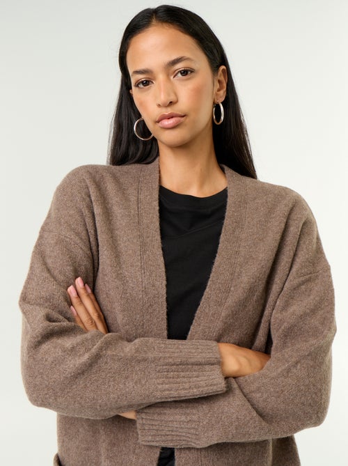 Gilet ouvert uni avec 2 poches plaquées - Kiabi