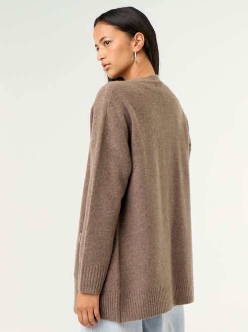 Gilet ouvert uni avec 2 poches plaquées - Kiabi