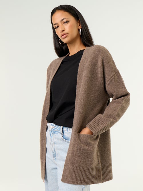 Gilet ouvert uni avec 2 poches plaquées - Kiabi