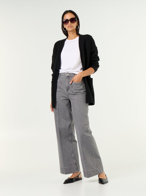 Gilet ouvert uni avec 2 poches plaquées - Kiabi