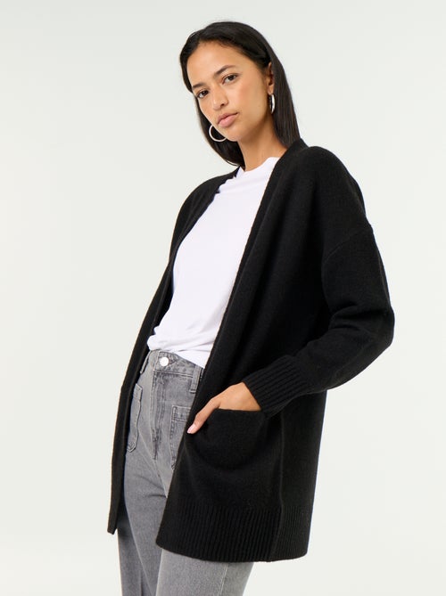 Gilet ouvert uni avec 2 poches plaquées - Kiabi