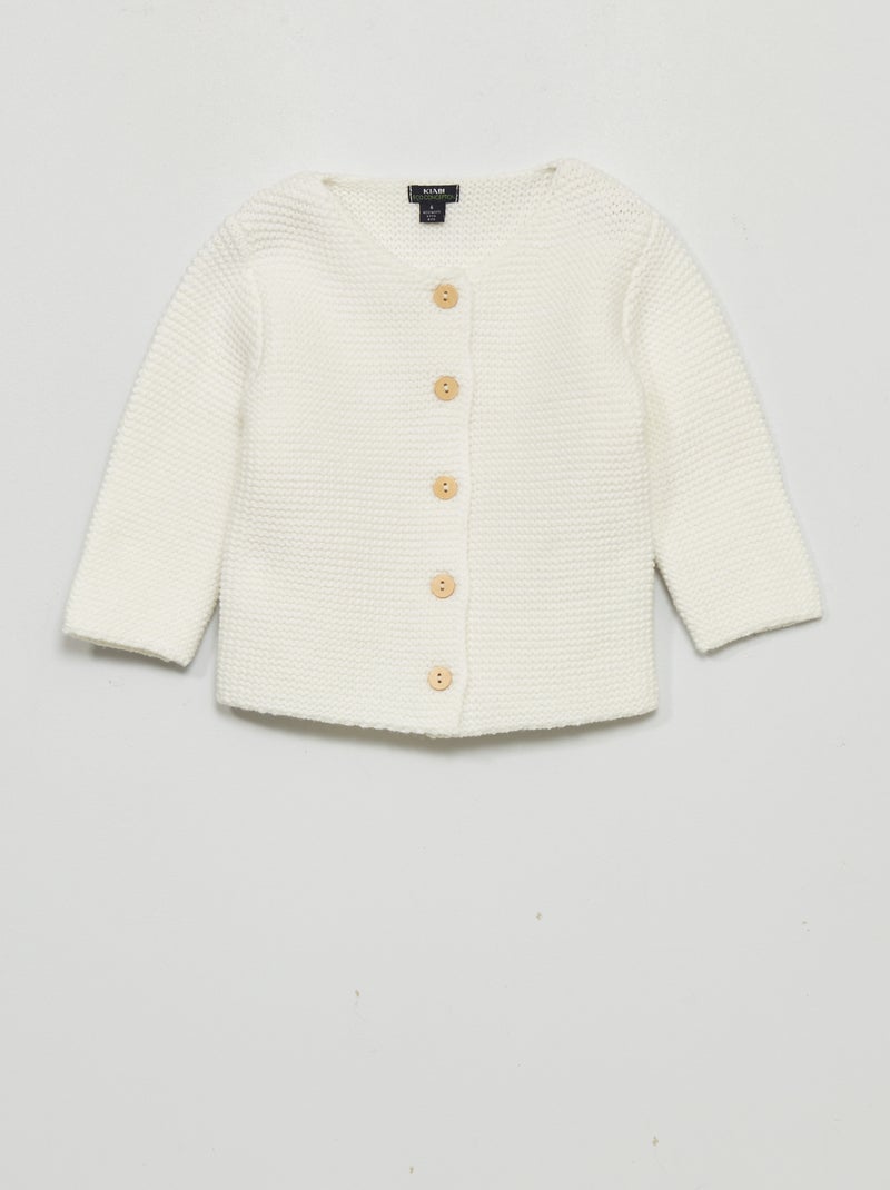 Gilet point mousse blanc - Kiabi