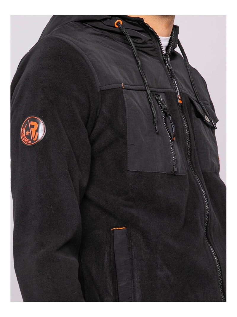 Gilet polaire capuche zip ziggy Noir - Kiabi