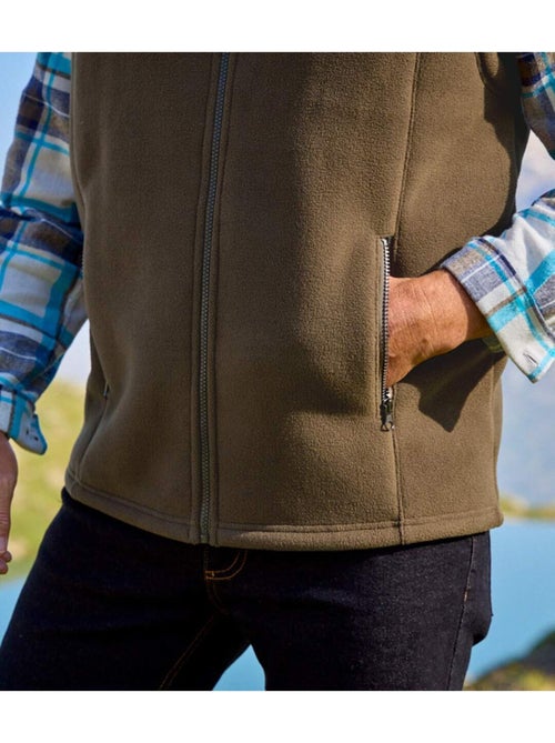 Gilet Polaire Zippé Doublé Sherpa   - ATLAS FOR MEN - Kiabi