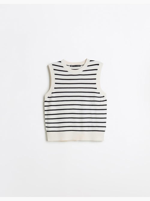 Gilet rayé en maille, mo fashion - Kiabi