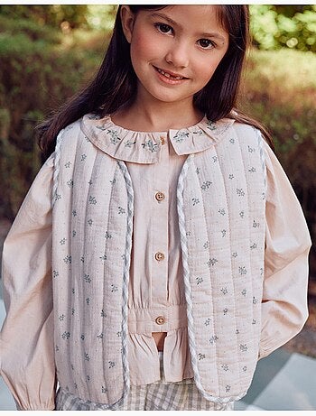Gilet rembourré en coton à motif