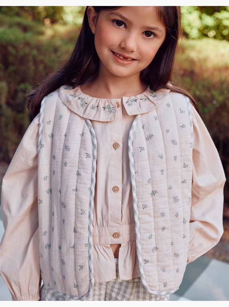 Gilet rembourré en coton à motif Lichtgroen - Kiabi