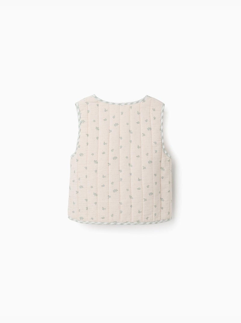 Gilet rembourré en coton à motif Vert clair - Kiabi