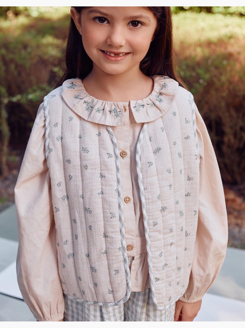 Gilet rembourré en coton à motif Vert clair - Kiabi