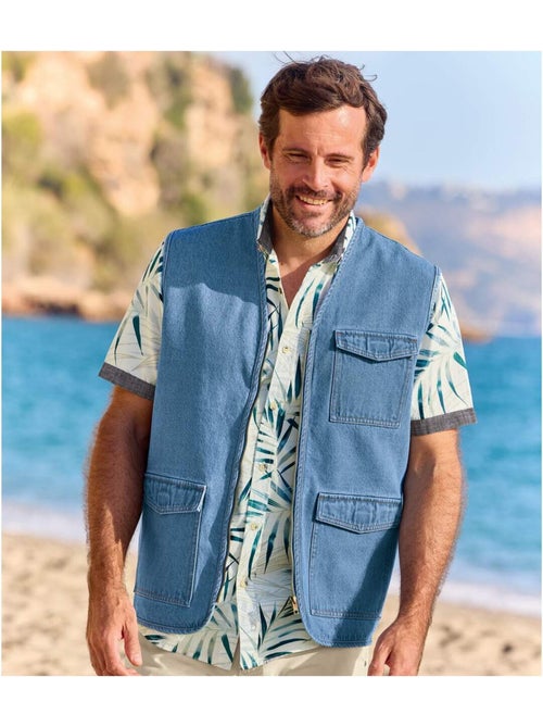 Gilet reporter en jean   - atlas for men - Kiabi