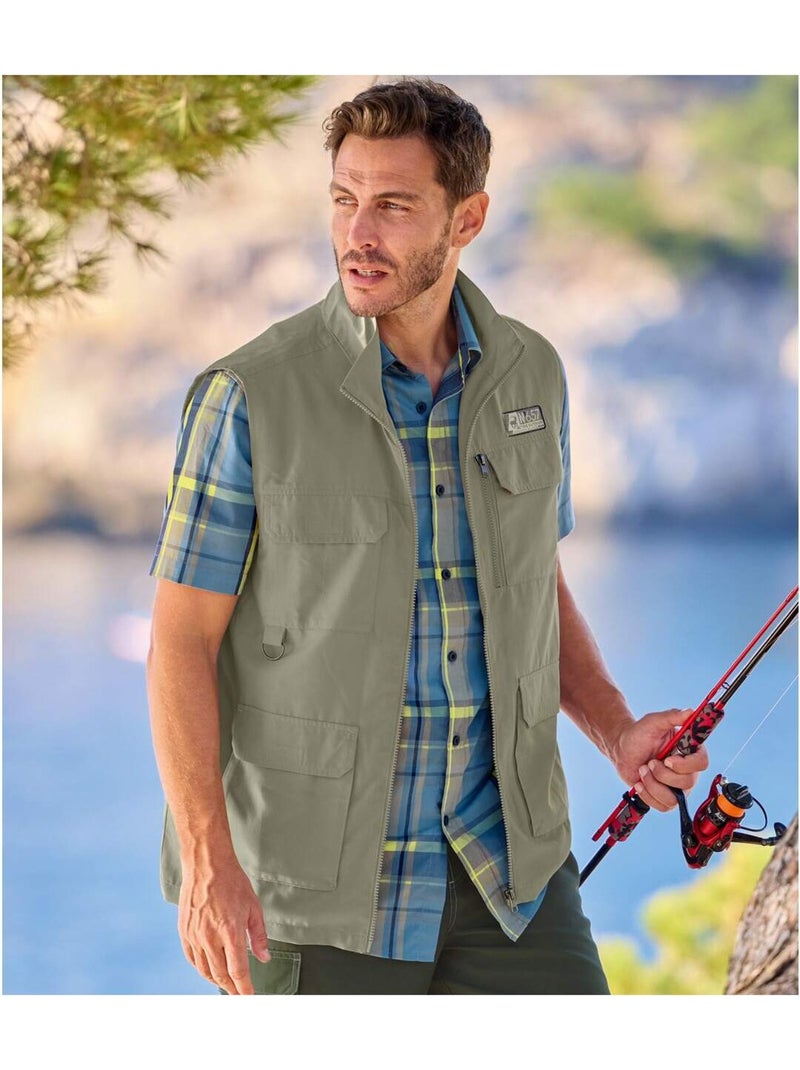 Gilet reporter multipoche   - atlas for men Kaki - Kiabi