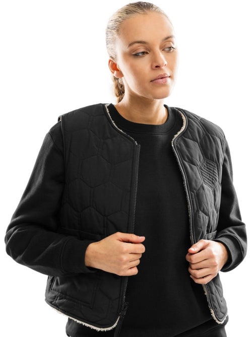 Gilet réversible matelassé doublé sherpa femme lifestyle femme scape - Kiabi
