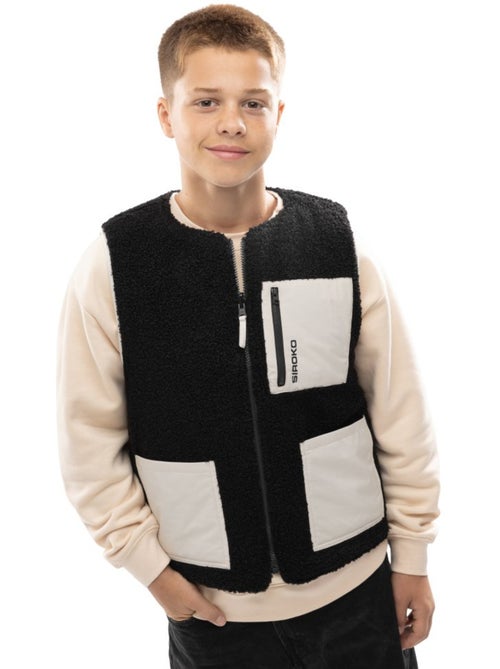 Gilet réversible matelassé doublé sherpa garçon lifestyle enfants explorer - Kiabi