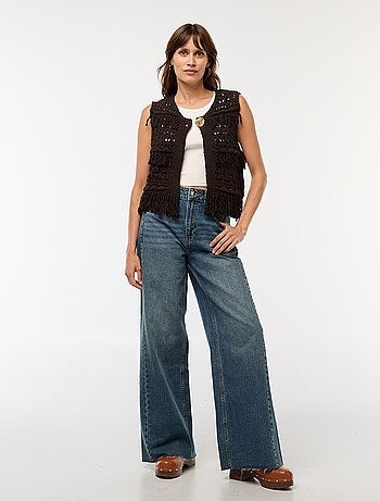 Gilet sans manches à franges