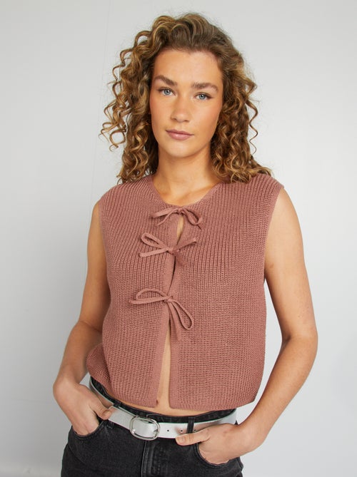 Gilet sans manches avec liens à nouer - Kiabi