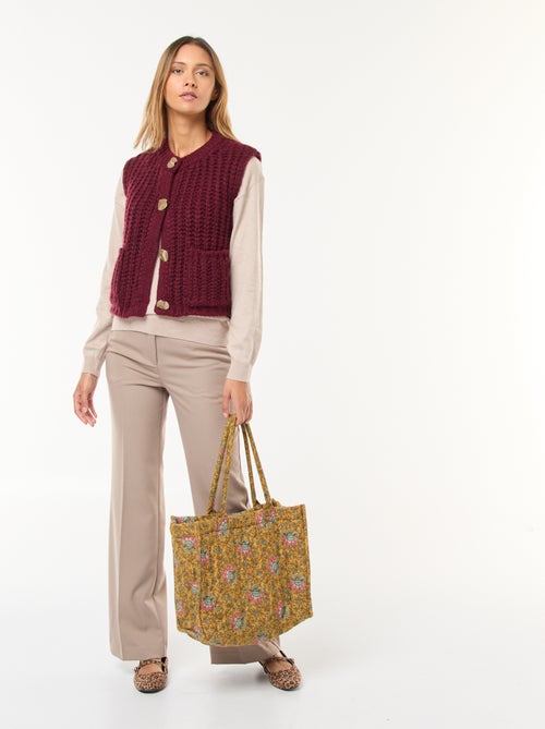 Gilet sans manches avec ouverture à larges boutons martelés - Kiabi