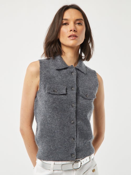 Gilet sans manches avec poches poitrine - Kiabi