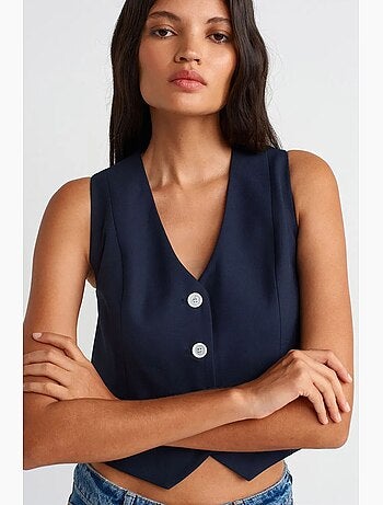 Gilet sans manches court femme dilvin