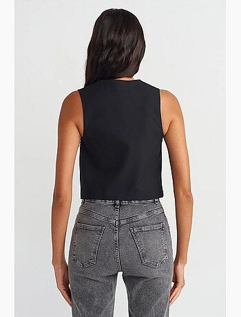 Gilet sans manches court femme dilvin