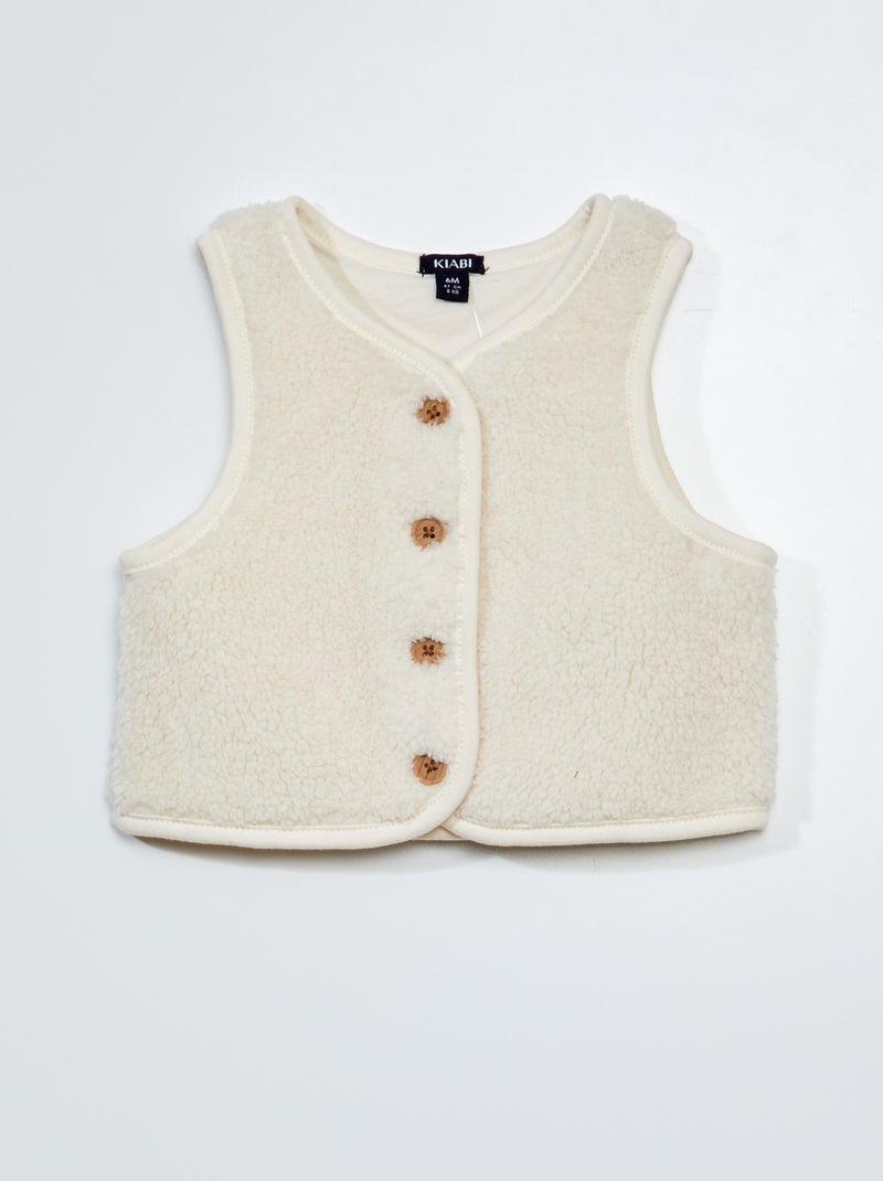 Gilet sans manches effet moutonné Blanc - Kiabi