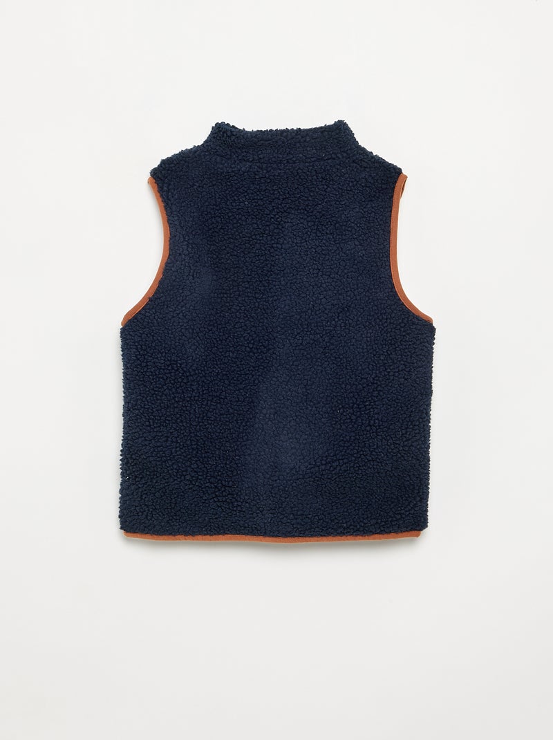 Gilet sans manches effet moutonné Bleu - Kiabi