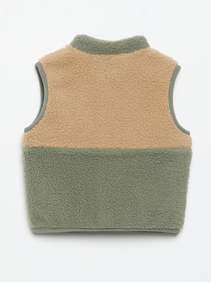 Gilet sans manches effet moutonné Vert - Kiabi