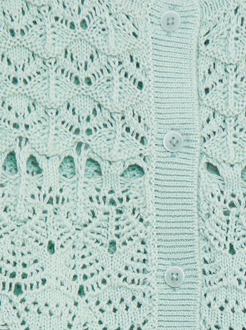 Gilet sans manches en crochet VERT - Kiabi