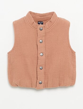 Gilet sans manches en double gaze de coton