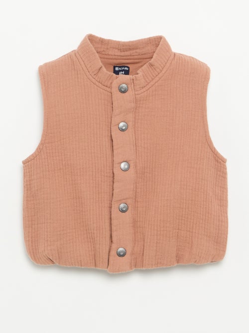 Gilet sans manches en double gaze de coton - Kiabi