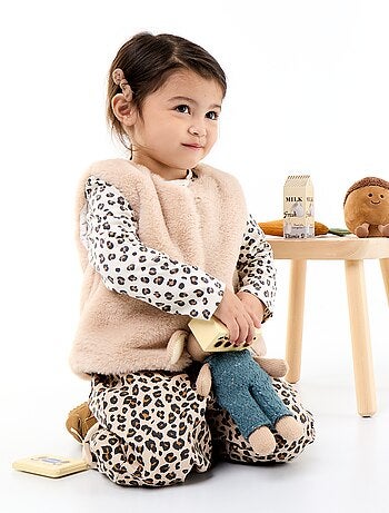 Gilet sans manches en fausse fourrure
