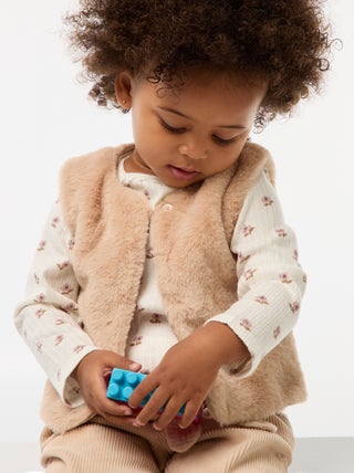 Gilet sans manches en fausse fourrure