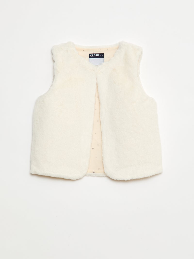 Gilet sans manches en fausse fourrure Blanc - Kiabi