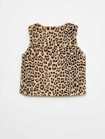 Gilet sans manches en fausse fourrure