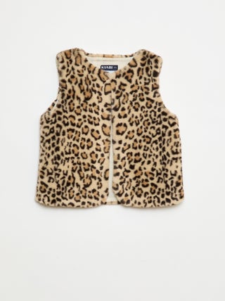 Gilet sans manches en fausse fourrure