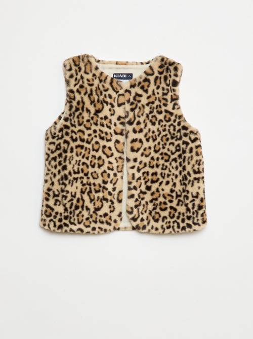 Gilet sans manches en fausse fourrure - Kiabi