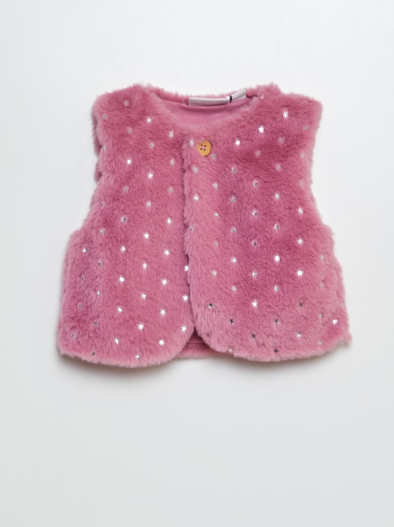 Gilet sans manches en fausse fourrure Violet - Kiabi