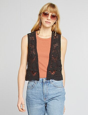 Gilet sans manches en macramé