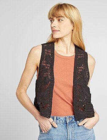 Gilet sans manches en macramé